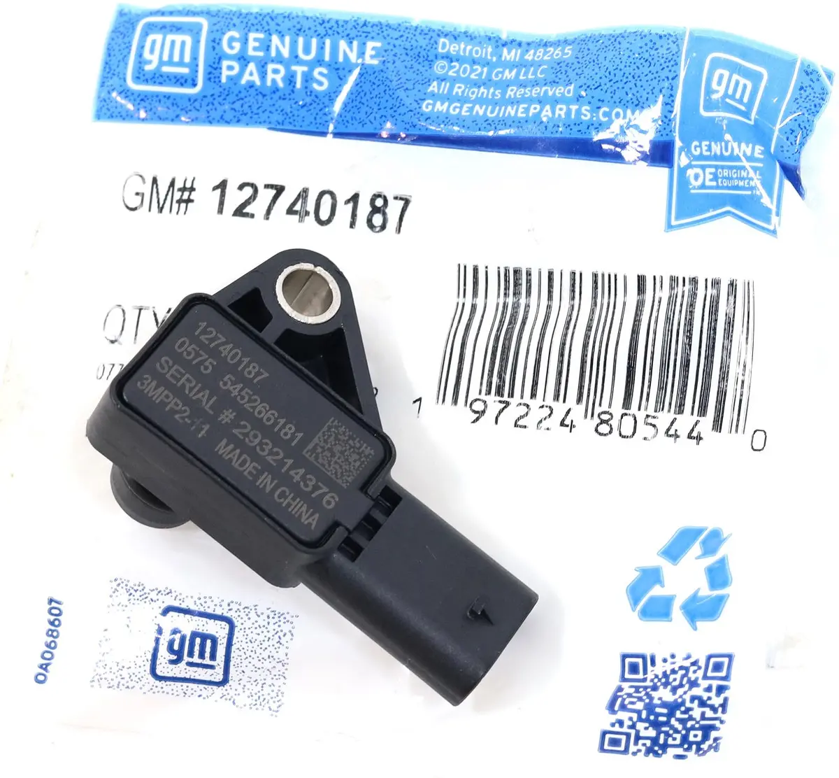 Gm Crankcase Pressure Sensor 12740187 For 3.0L Duramax Lm2 Lz0 2020-2025 Oem 1