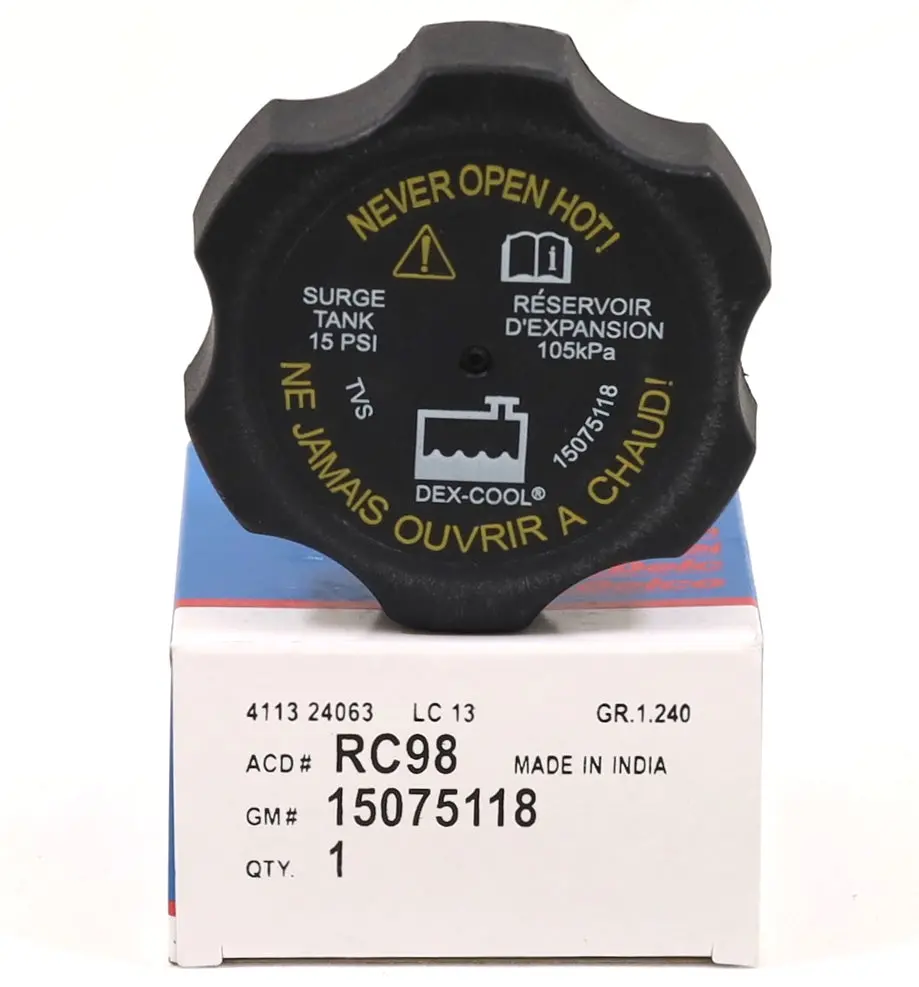Gm Acdelco Rc98 Coolant Tank Cap 01–10 Silverado Sierra Lb7 Lly Lbz Lmm Duramax 1