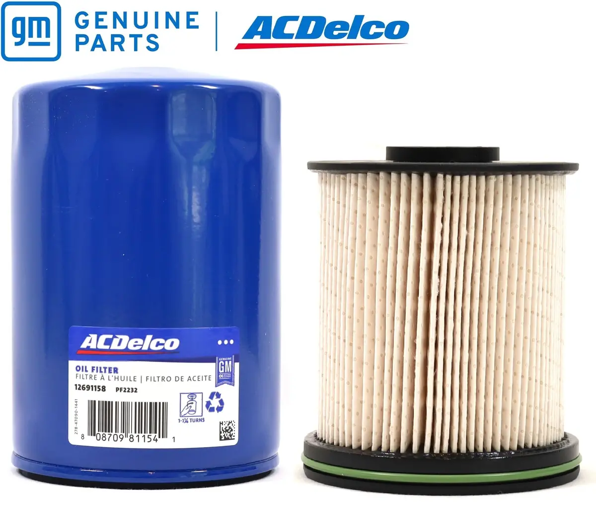 L5p Duramax Oil & Fuel Filter Kit 17–19 Silverado Sierra Pf2232 & Tp1015 Acdelco 1