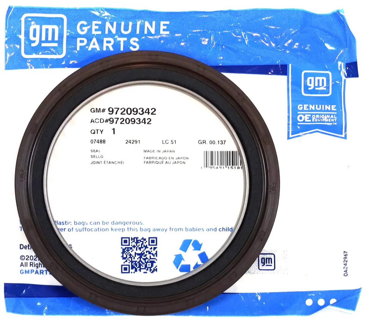 Genuine Gm 97209342 Rear Main Seal 2001–2025 Duramax Lb7 Lly Lbz Lmm Lml L5p 1
