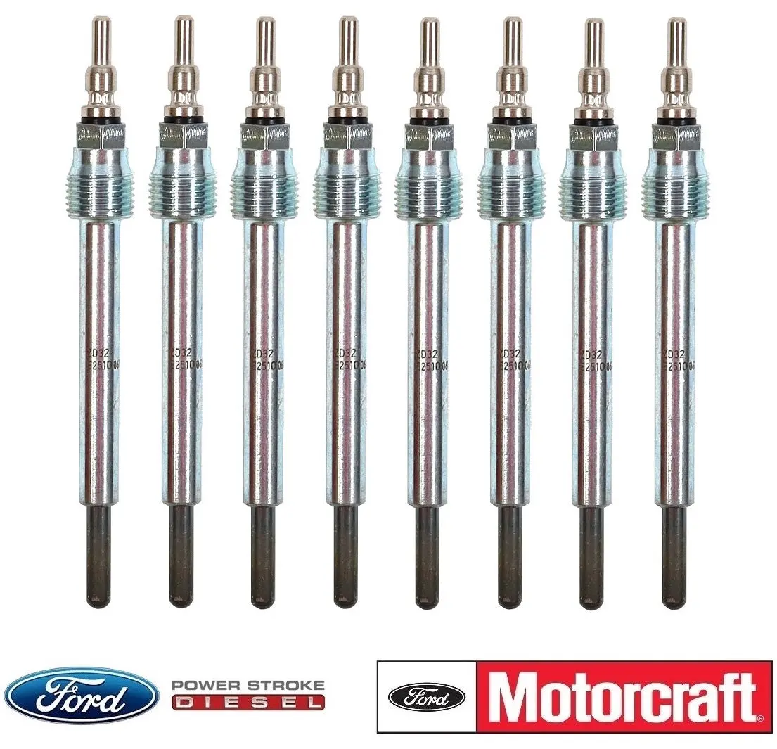 2004-2007 6.0L Powerstroke Glow Plugs Set 8 Oem Motorcraft Zd-32 / 4C3z-12A342-A 1