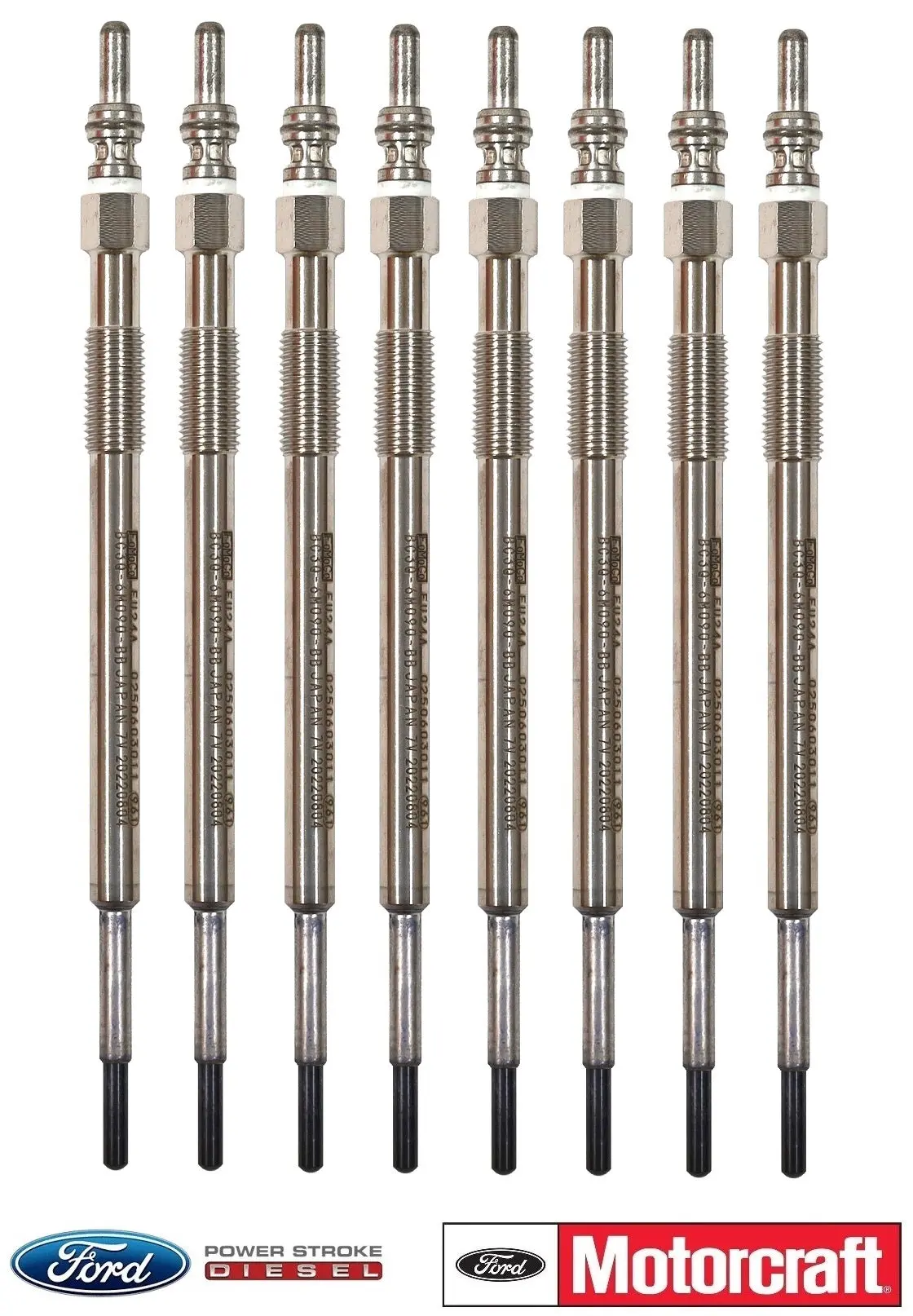 2011–2012 6.7L Powerstroke Glow Plugs Set 8 Oem Motorcraft Zd-17 / Bc3z-12A342-B 1