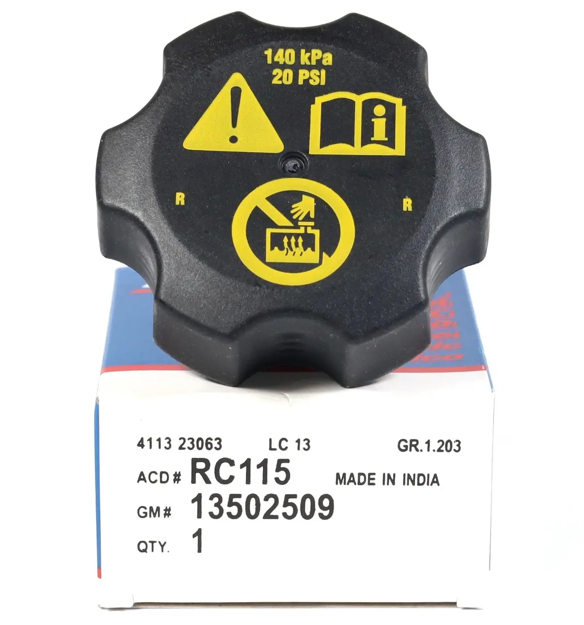 Gm 13502509 / Rc115 Surge Tank Radiator Overflow Cap 2011-2016 Gm 6.6L Duramax Lml 1