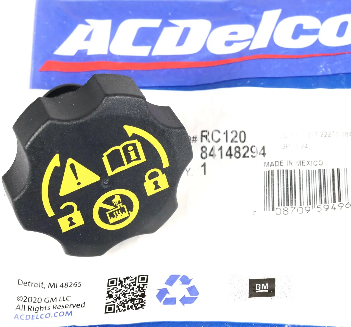 Gm 84148294 / Rc120 Surge Tank Radiator Overflow Cap 2017-2019 Gm 6.6L Duramax L5p 1