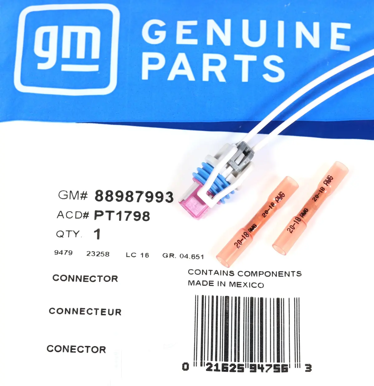 Genuine Gm 88987993 Coolant Temperature Sensor Repair Harness Connector Pt1798 1