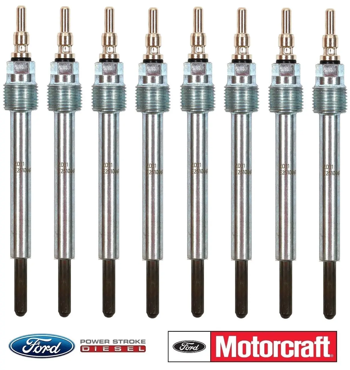 2003-2004 6.0L Powerstroke Glow Plugs Set 8 Oem Motorcraft Zd-31 / 3C3z-12A342-A 1