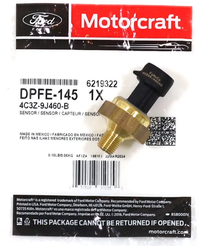 1997–2004 7.3L & 6.0L Powerstroke Exhaust Back Pressure Ebp Sensor Motorcraft Dpfe-145 1
