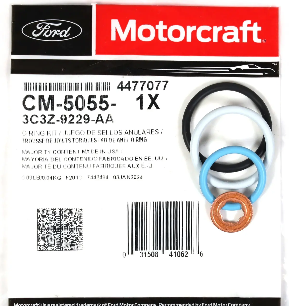 Genuine Oem 3C3z-9229-Aa Motorcraft Fuel Injector O-Rings Ford 6.0L Powerstroke 1