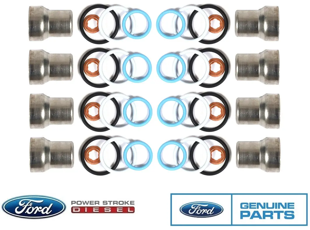 03-10 Ford 6.0 6.0L Powerstroke Diesel Oem Fuel Injector Sleeves & O-Ring Kit 1