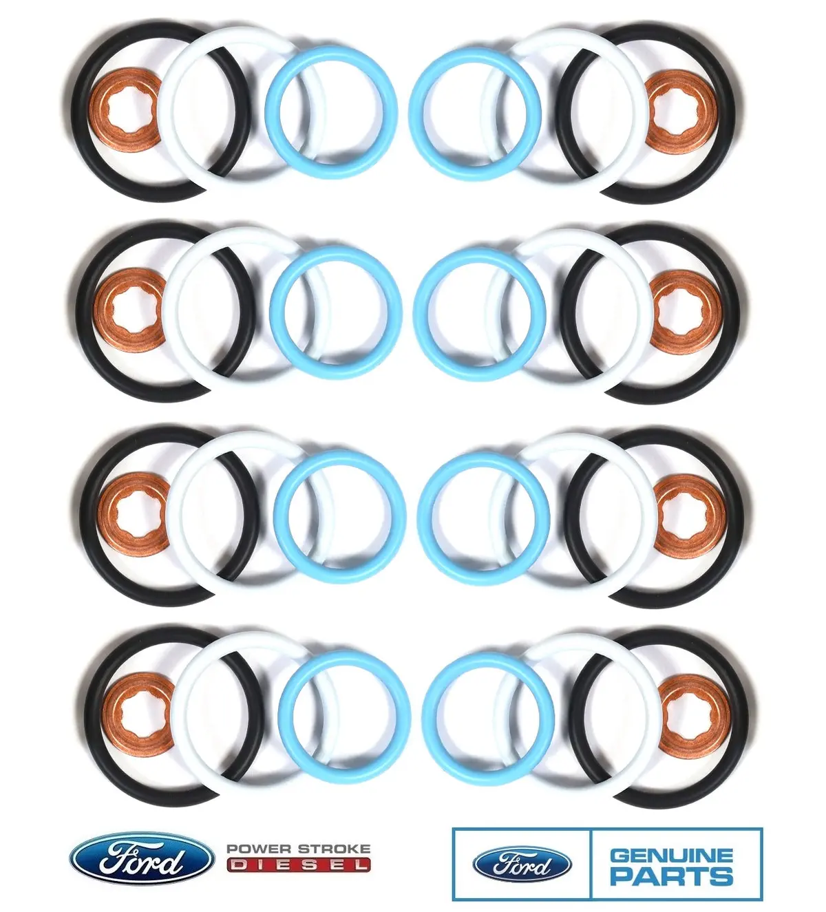 03-10 Ford 6.0L Powerstroke Diesel Oem Motorcraft Fuel Injector O-Ring Set Of 8 1