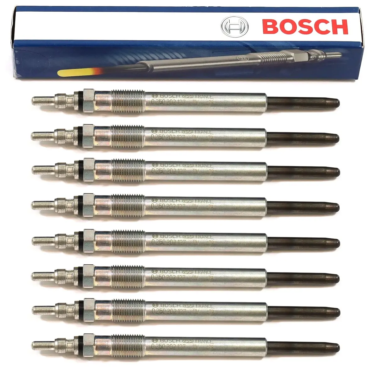 Set Of 8 Bosch 80033 Glow Plugs 0250202127 For 1994.5-2003 Ford 7.3L Powerstroke 1