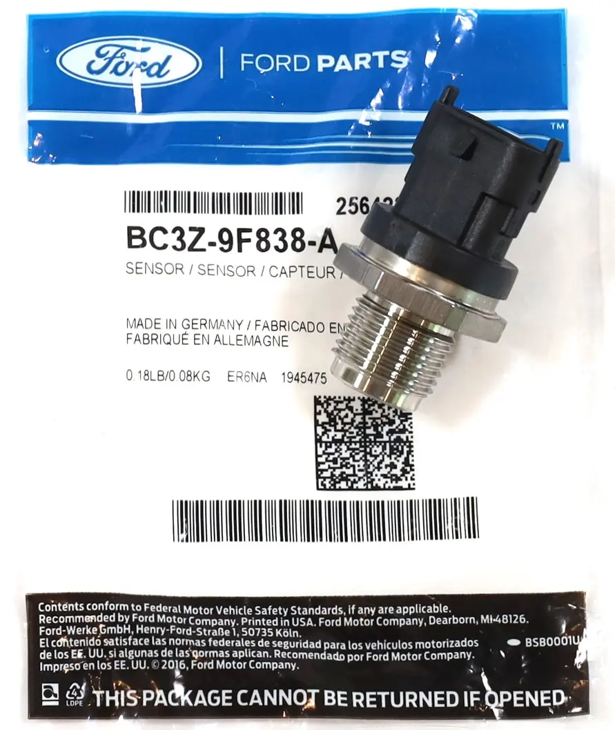 Genuine Ford Bc3z-9F838-A Fuel Rail Pressure Sensor 2011–2019 6.7L Powerstroke 1
