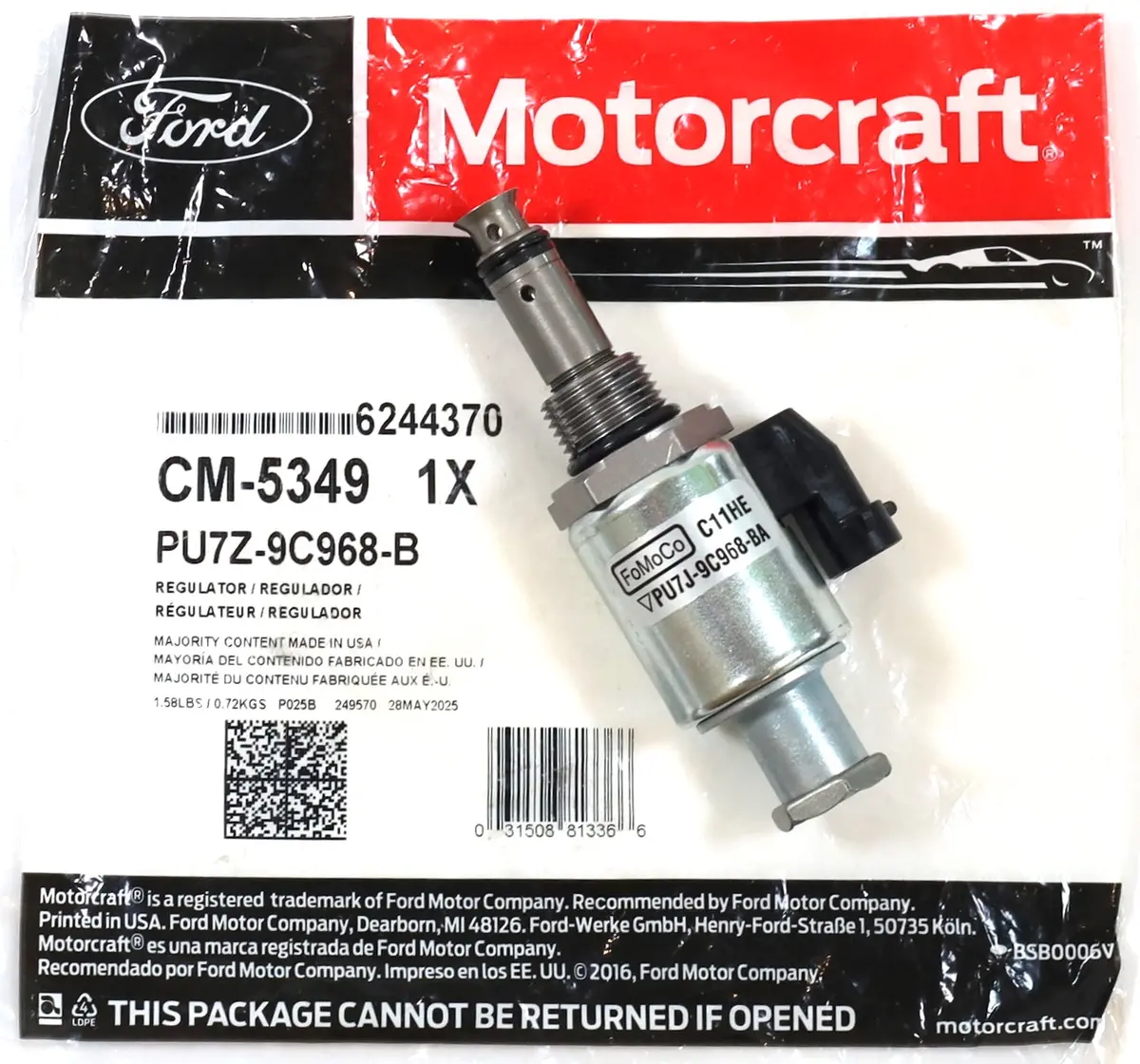 Genuine Ford Motorcraft Cm-5349 Ipr Valve 1996–2003 7.3L Powerstroke Diesel 1