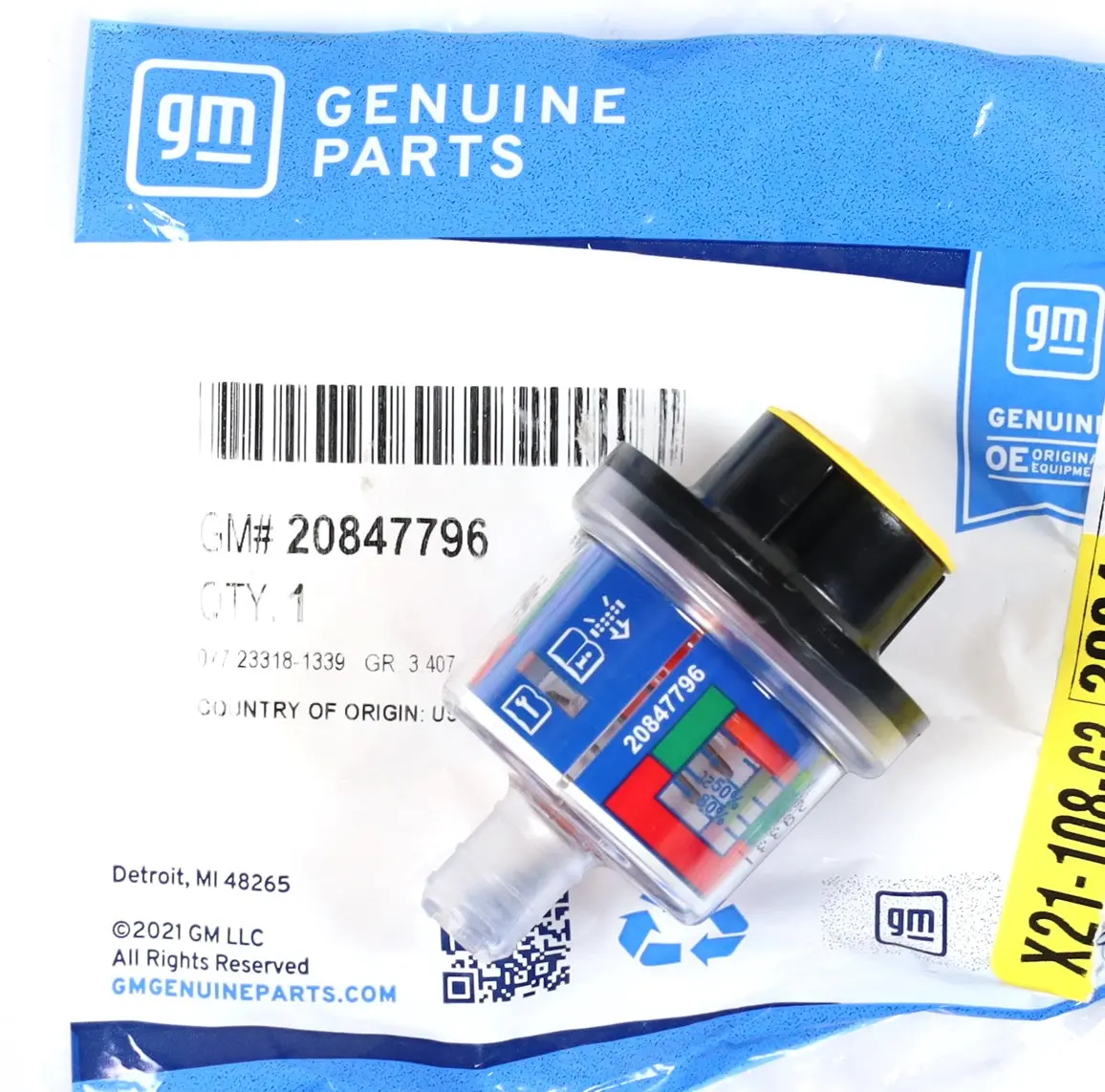 2011-2016 Lml 6.6L Duramax Air Cleaner Restriction Indicator Oem Gm 20847796 1