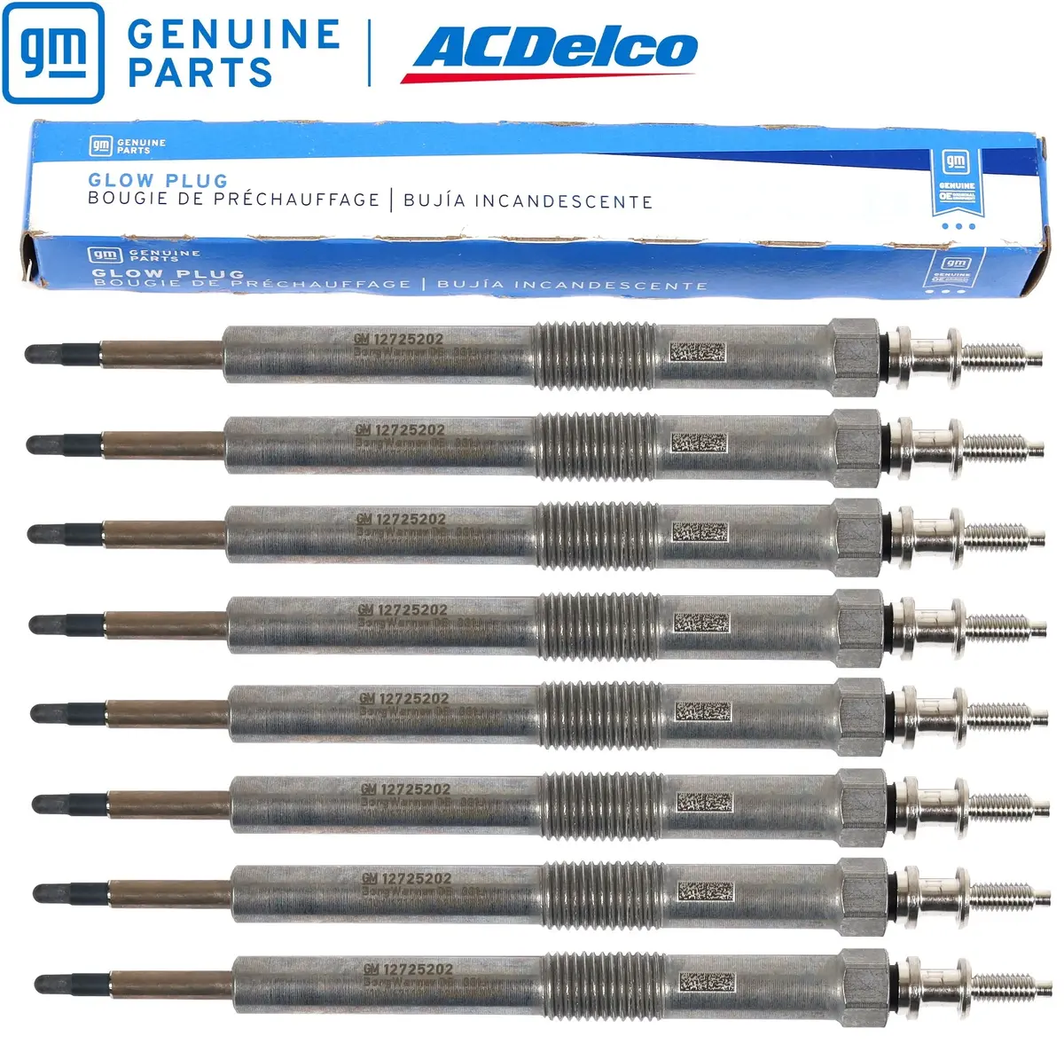 Set Of 8 Oem Gm 68G / 12725202 Diesel Glow Plug 17-23 Chevy Gmc L5p Duramax 6.6L 1