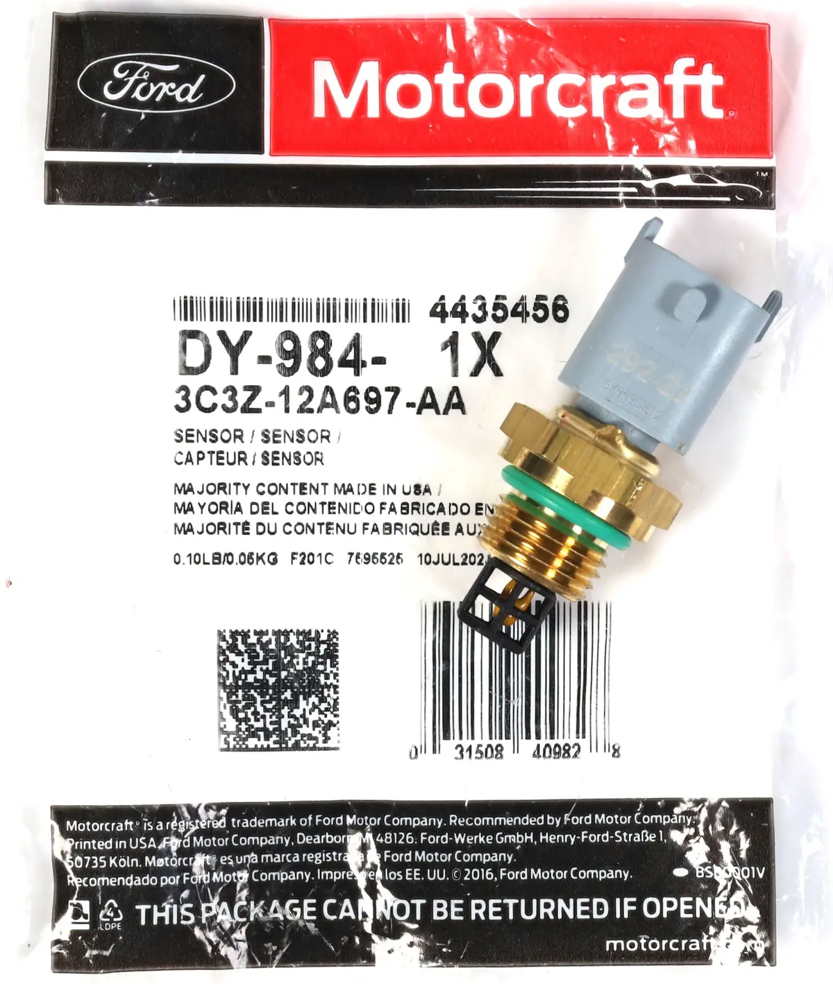 Oem Motorcraft Dy-984 6.0L Powerstroke Diesel Intake Air Temp Sensor Iat 1