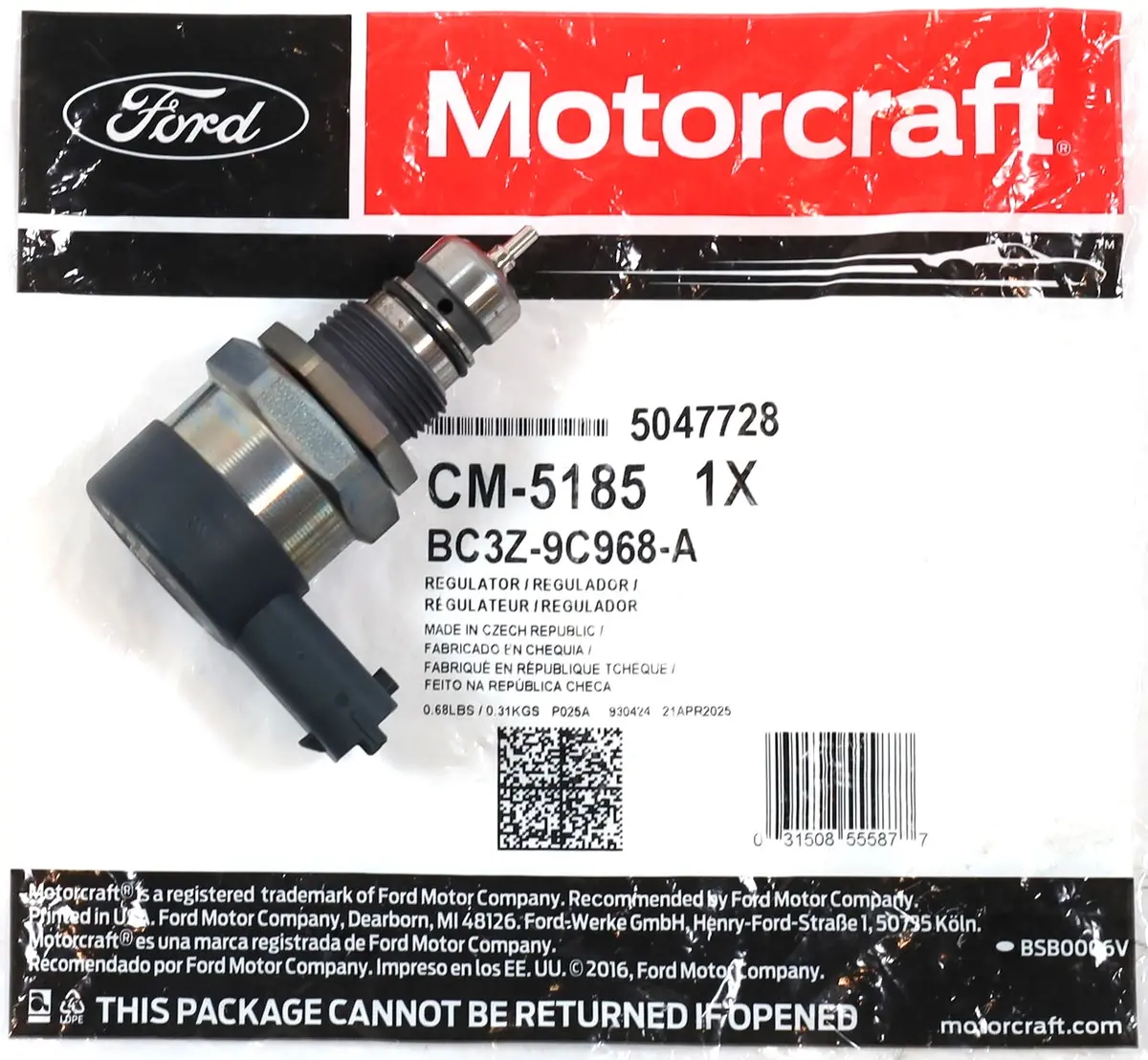 Ford Motorcraft Cm-5185 Fuel Pressure Regulator Fits 2011-2019 6.7L Powerstroke 1