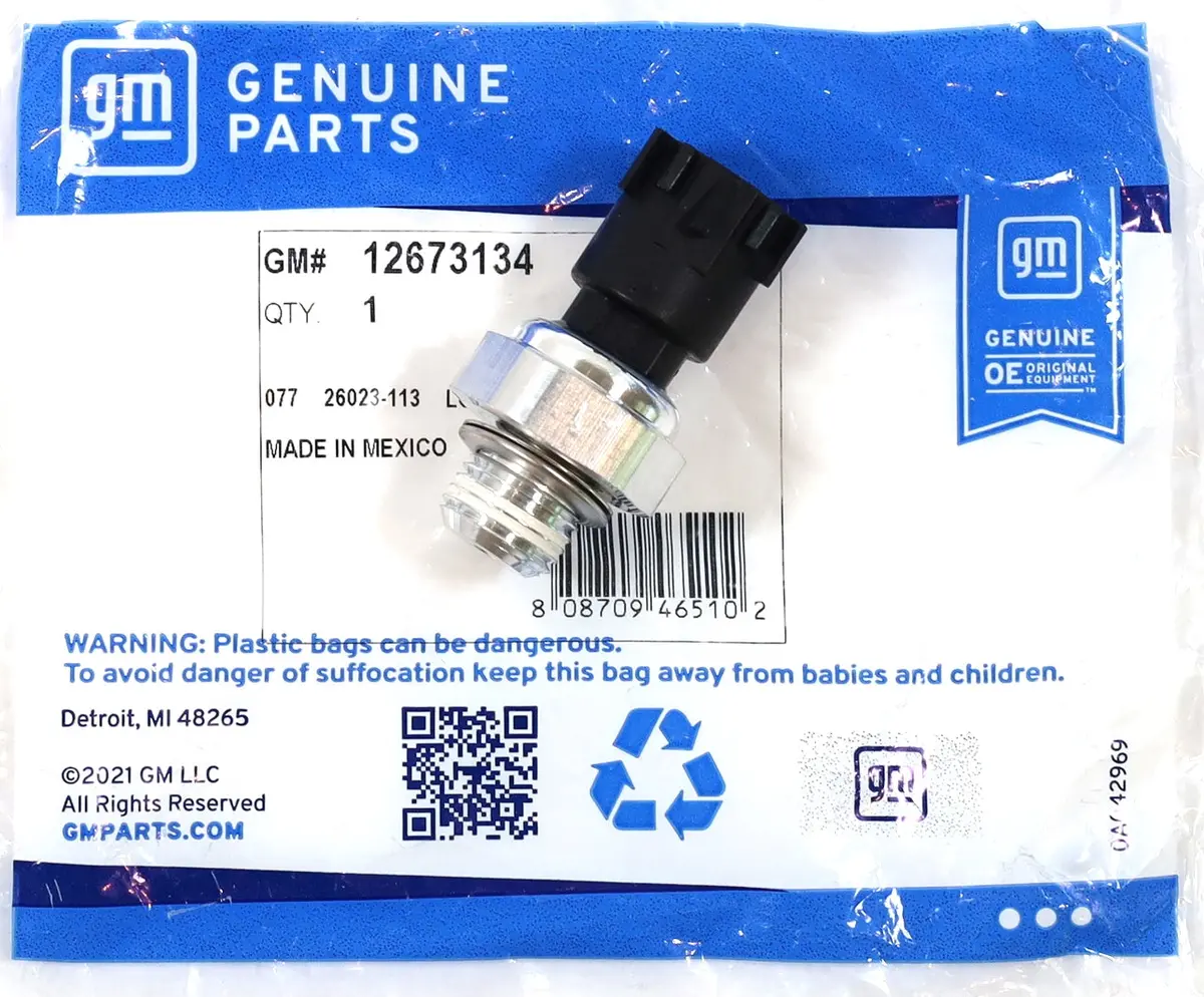 Gm 12673134 Engine Oil Pressure Sensor 2011-2016 Silverado Sierra Lml Duramax 1