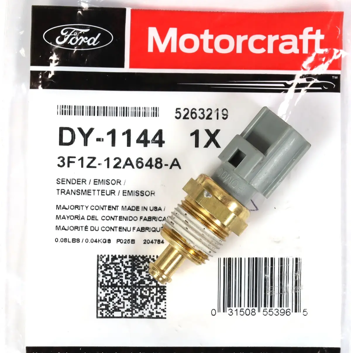 Motorcraft Dy-1144 / 3F1z-12A648-A Coolant Temp Sensor 2011-2019 6.7L Powerstroke 1