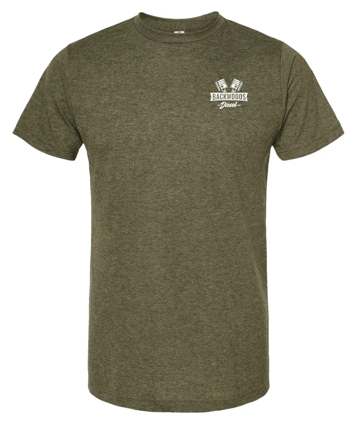 Backwoods Diesel Heather Military Green T-Shirt – American Flag Edition 1