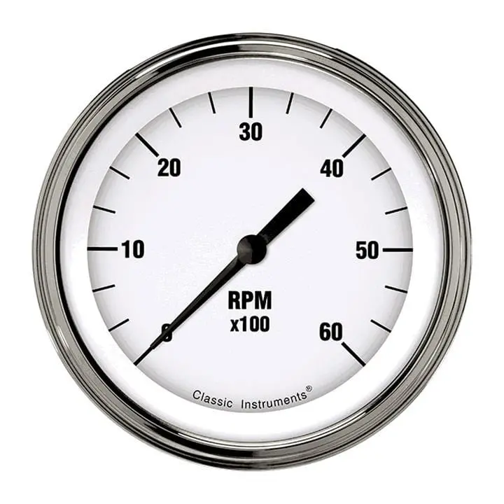 Classic Instruments Wh60Slf White Hot Series Tachometer – Led Backlit 1