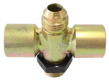 Double Hi-Speed En7001C High-Pressure Tee Fitting – Aluminum Anodized 1