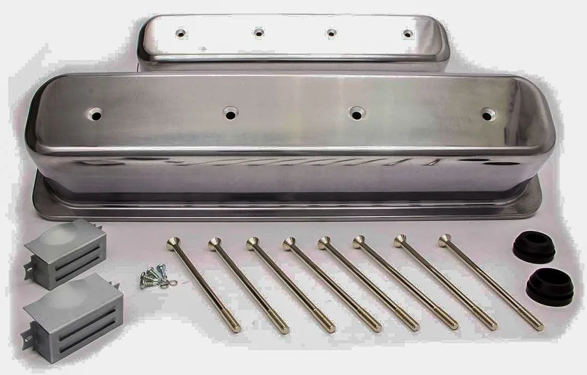 Rpcr6046 Polished Aluminum Tall-Profile Center-Bolt Valve Covers 1