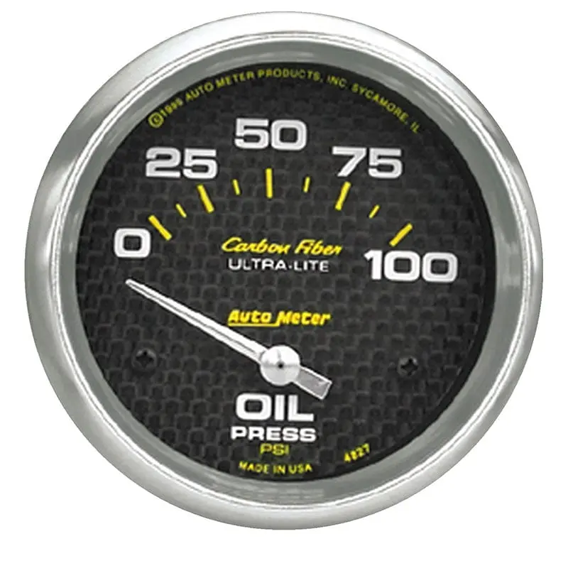 Carbon Fiber Oil Pressure Gauge With Autometer Integration Au4827 1