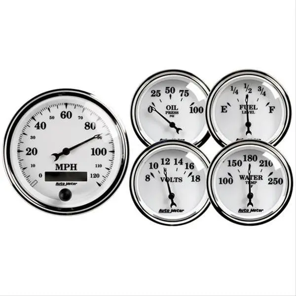 Autometer Old Tyme White Ii Analog Gauge Kit – Series 1200 1