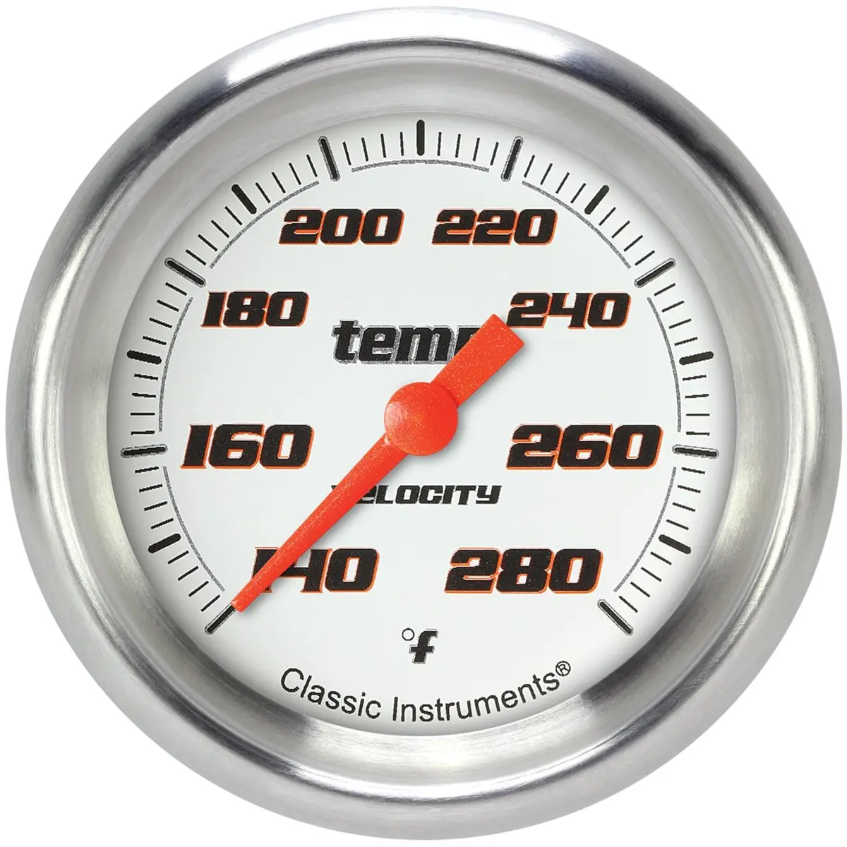 Classic Instruments Velocity Series Analog Gauge — White Face, Black Bezel, 2-1/16 Inch (Vs326Wapf-02) 1