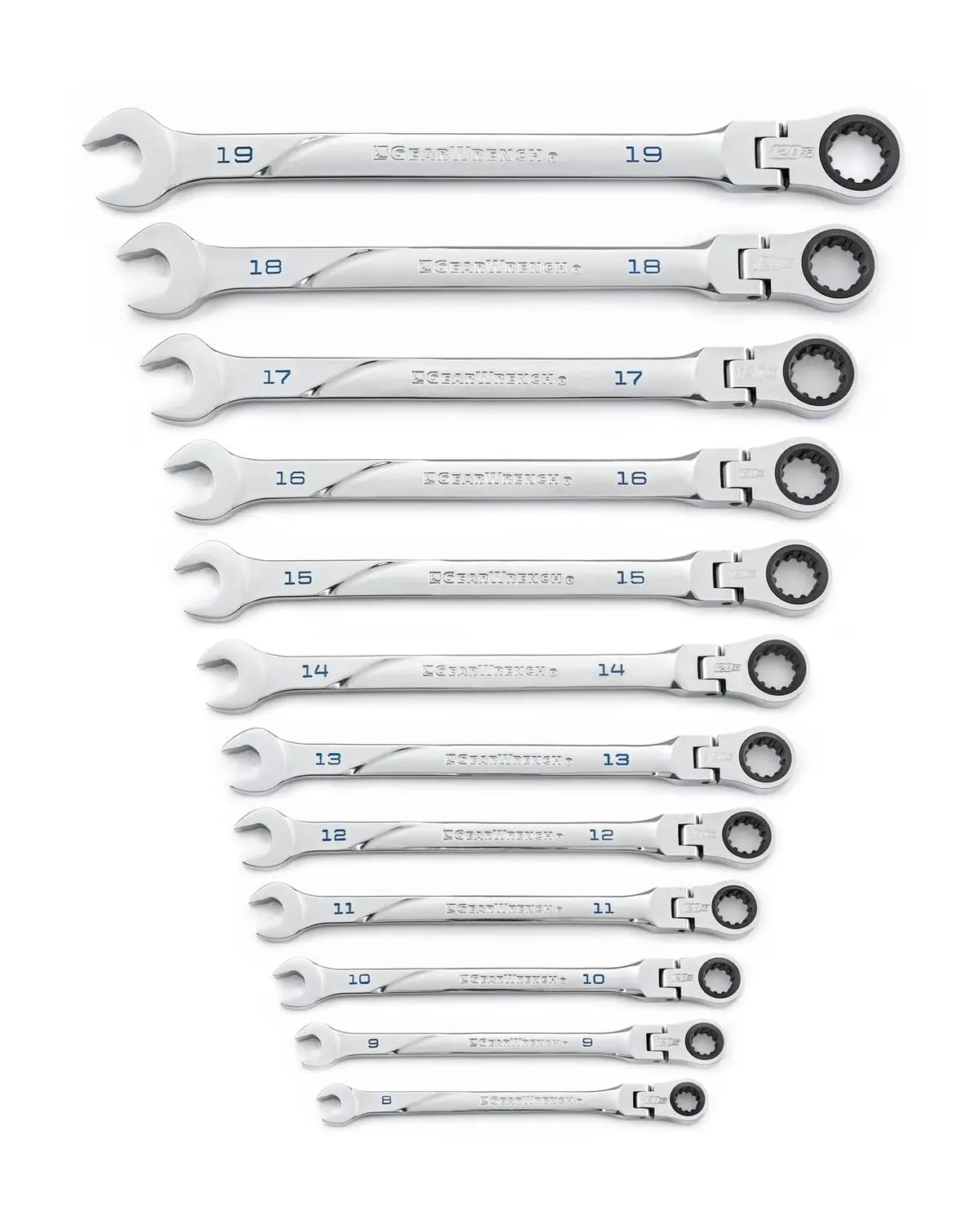 Gearwrench 86229 120Xp Flex Head Ratcheting Combination Wrench Set 1